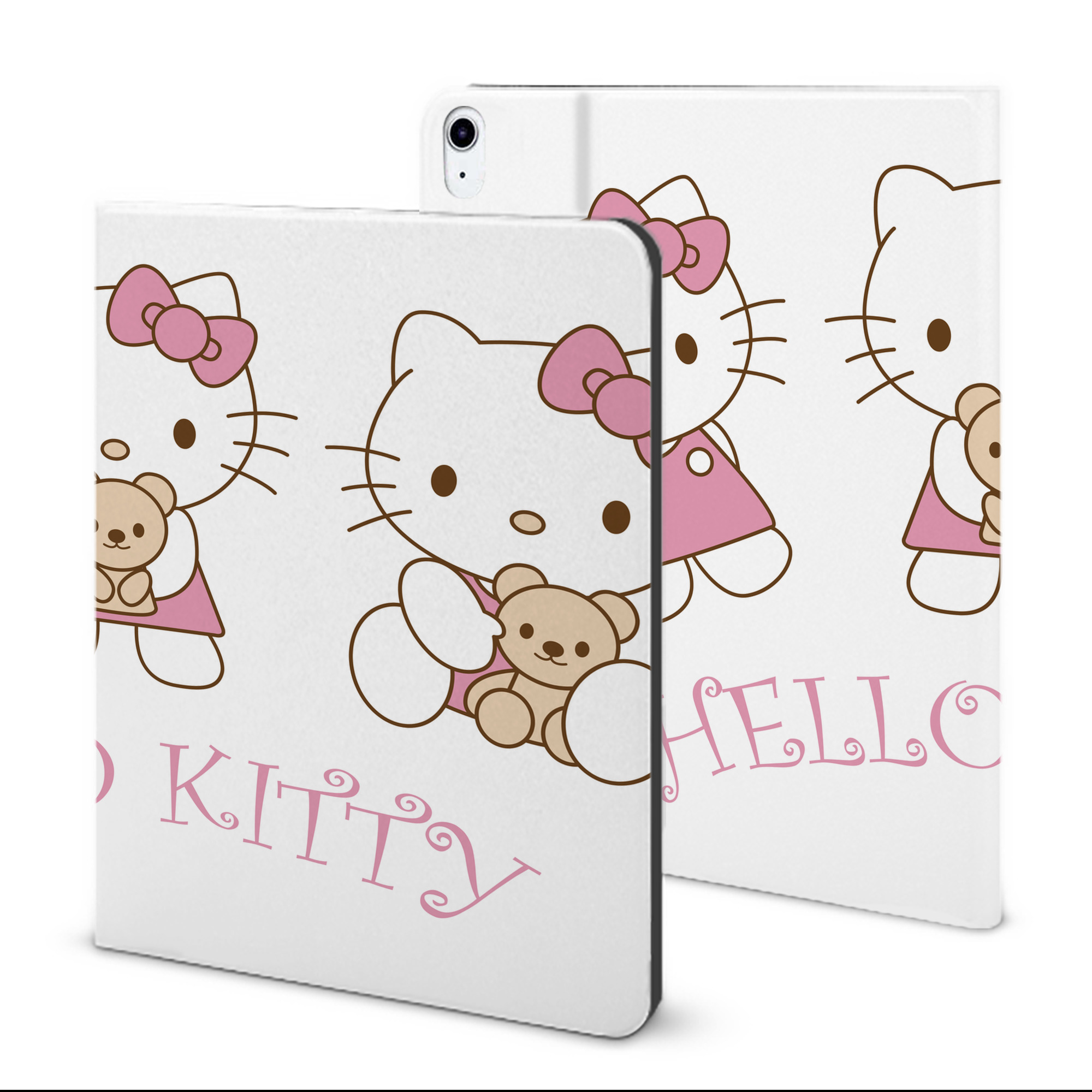 （画像用） Hello Kitty ハローキティ IPad ケース ブック型 PUレザー TPU 耐衝撃 軽量 薄型 ペン収納なし 全面保護 IPad 各モデル対応